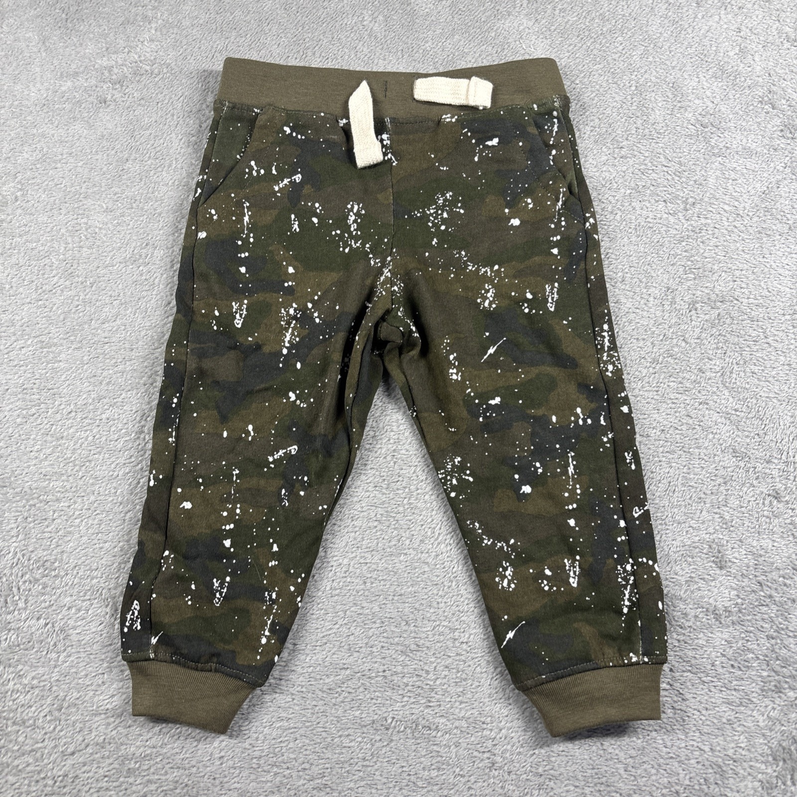 Joe's Boys Green Camo/Paint Spatter Design Soft Knit Joggers Size 2t Nwt